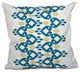 Boho Chic , Geometric Outdoor Pillow, Teal, 18"x18"
