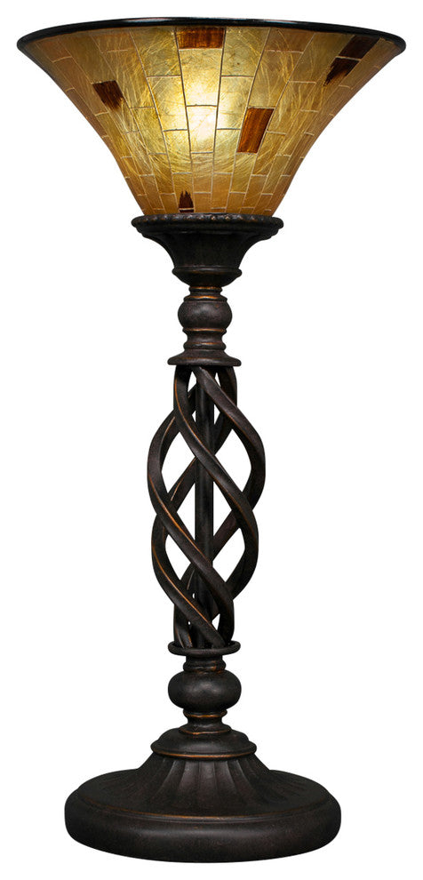 Elegante Table Lamp, Dark Granite, 10" Penshell Resin Shade Glass