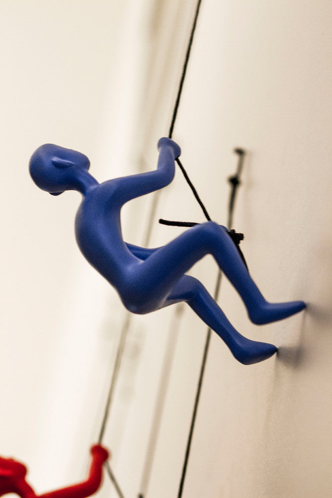 Climbing Man Wall Art, Blue