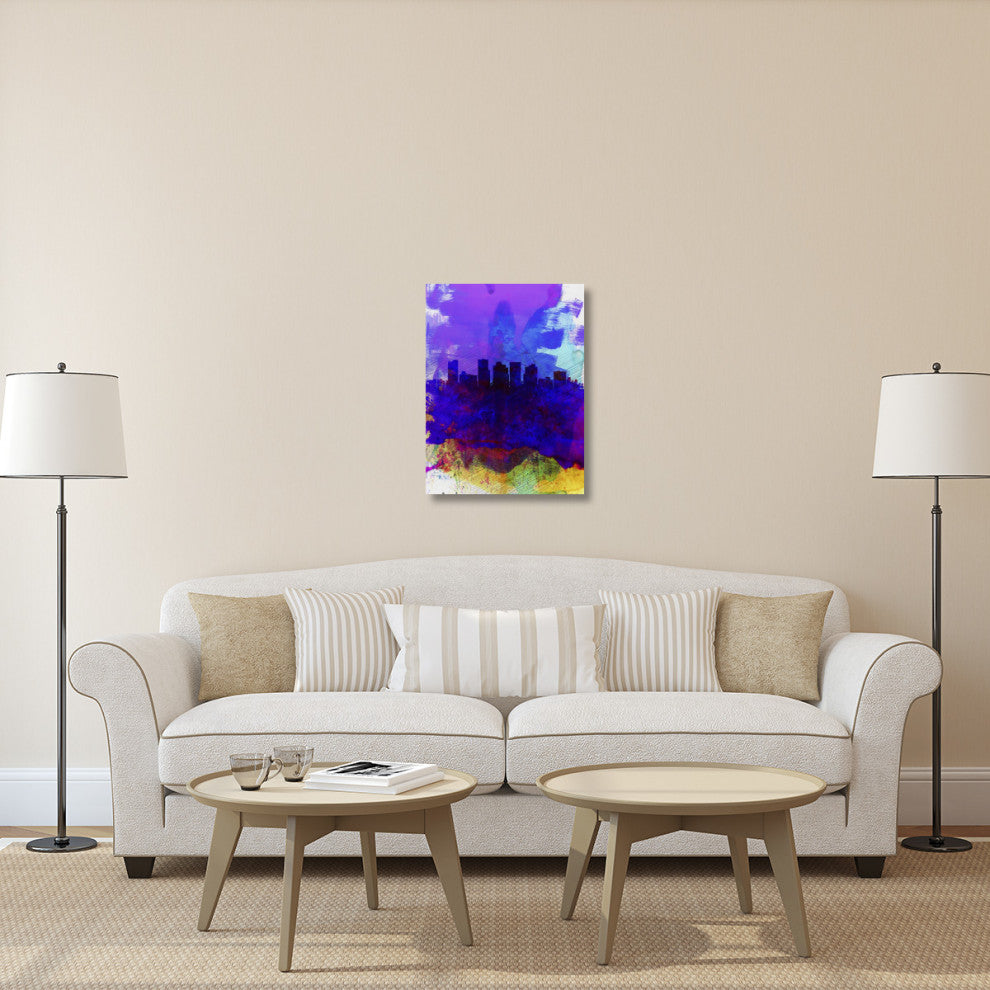 "Phoenix Watercolor Skyline 1" Fine Art Print