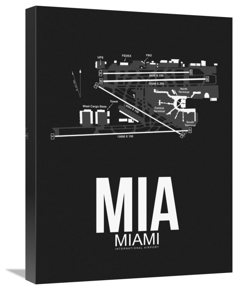 "MIA Miami Airport Black" Fine Art Print