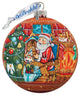 Hand Painted Scenic Glass Ornament Nativity Workshop Ball