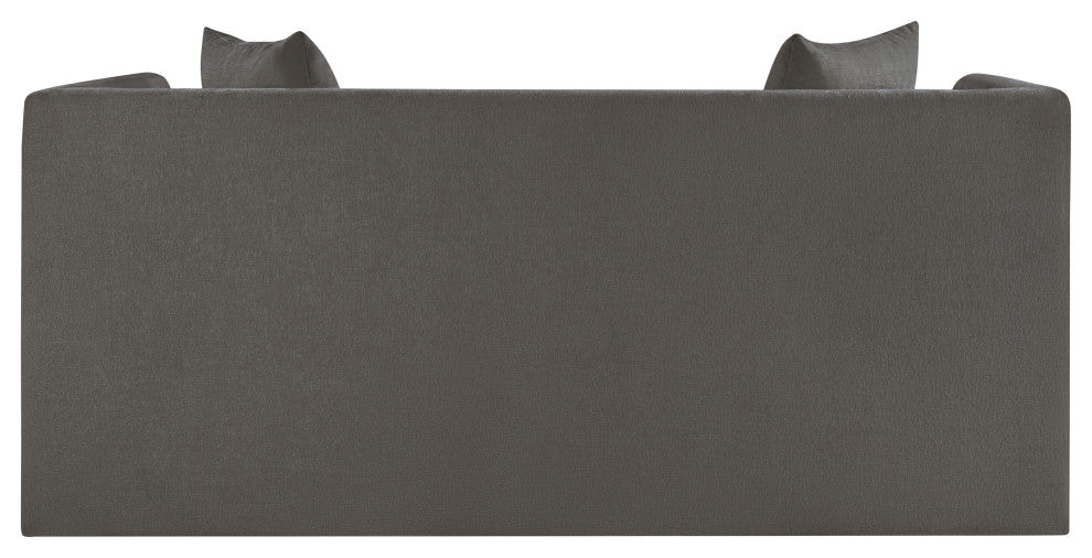 Everett Upholstered Loveseat, Grey, Chenille Fabric