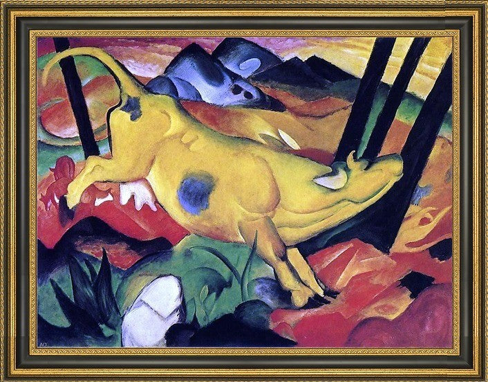 Franz Marc The Yellow Cow - 18" x 24" Framed Premium Canvas Print