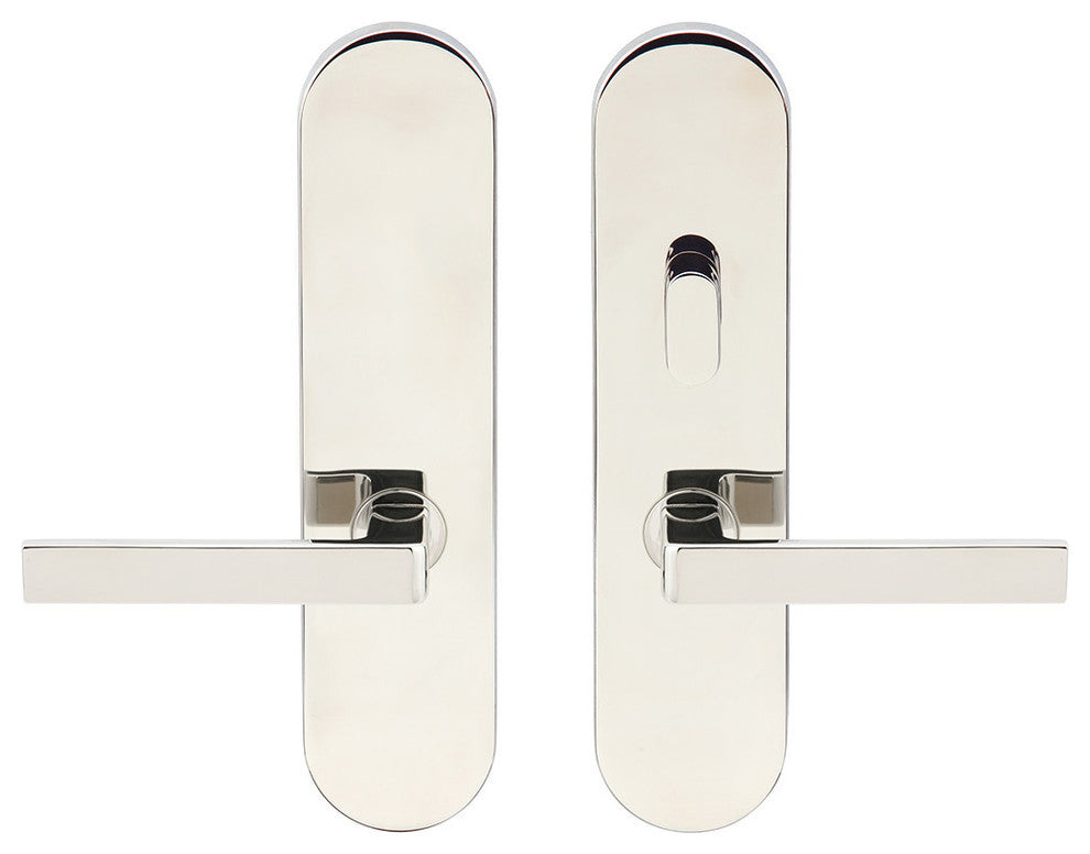 Tokyo Lever, Tubular Passage With Privacy Bolt, LH, Polished Stainless Steel