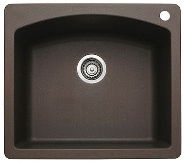 Blanco 440208 Diamond Silgranit II Dual Mount Single-Bowl Sink (Cafe Brown)