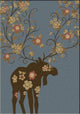 Moose Blossom Rug, Blue, 8'x11', Rectangle