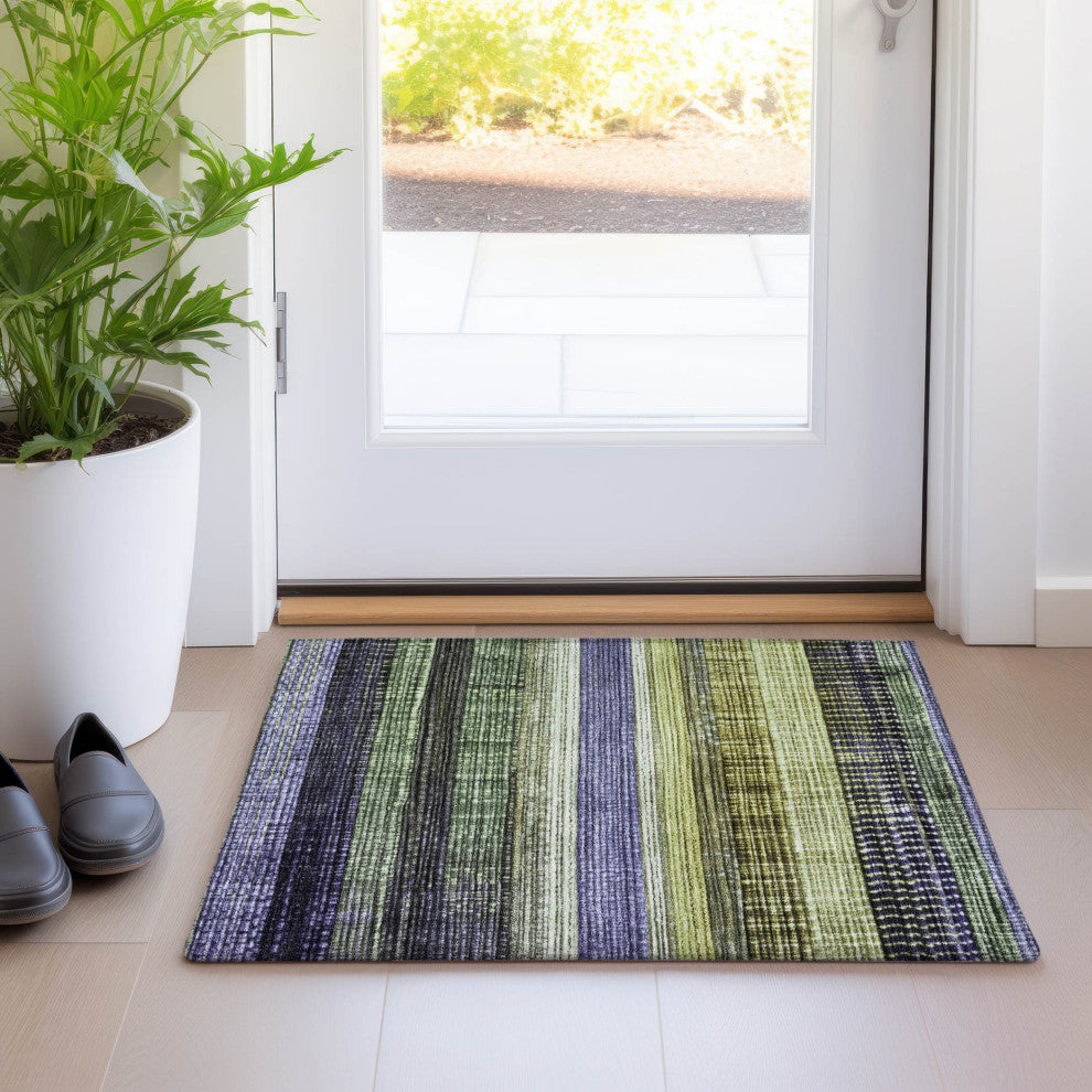 Machine Washable Indoor/Outdoor Chantille ACN1873 Aloe 1'8" x 2'6" Rug