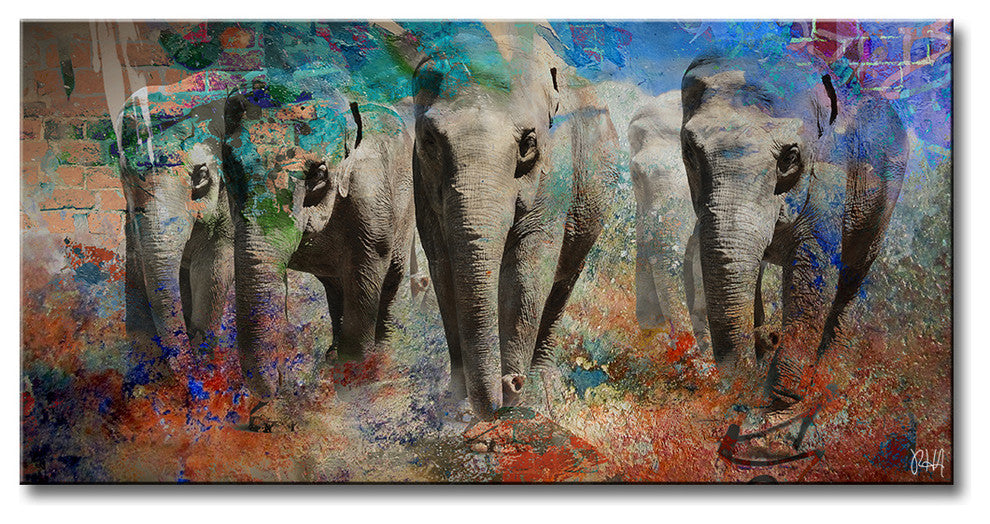 Saddle Ink Elephant IV, 20"x40"