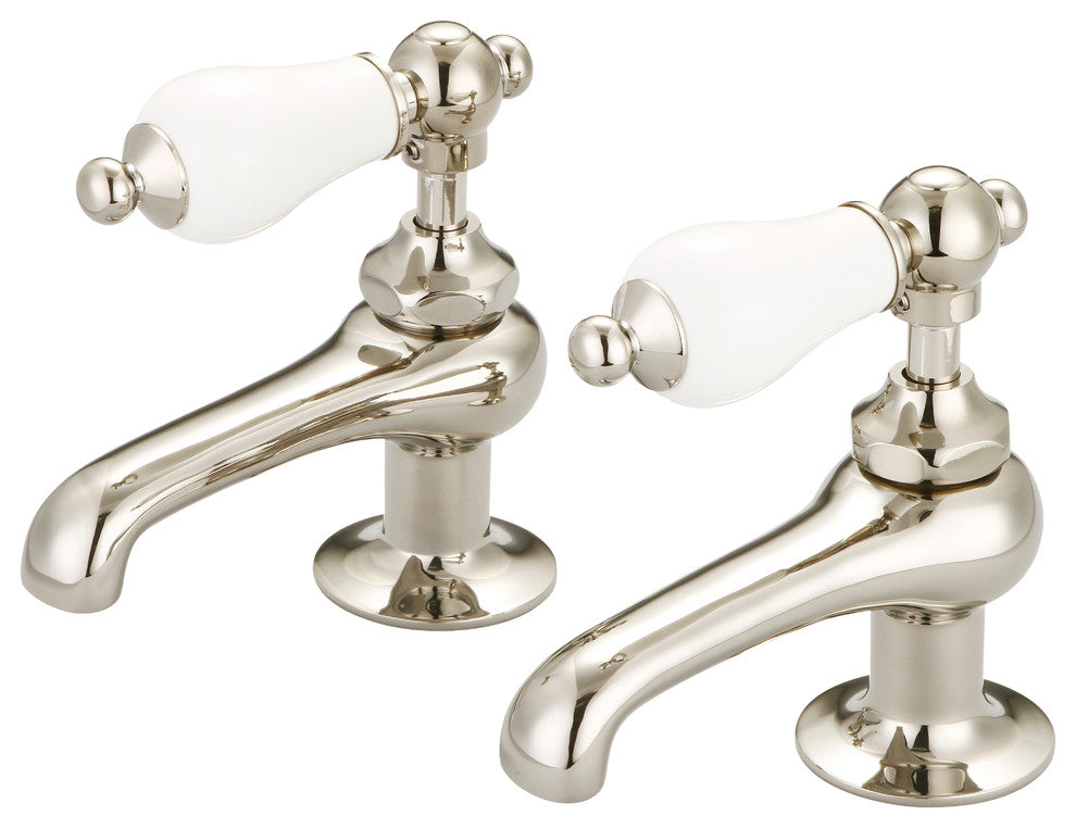 Vintage Classic Basin Lavatory Faucet, Polished Nickel, Lever Handles