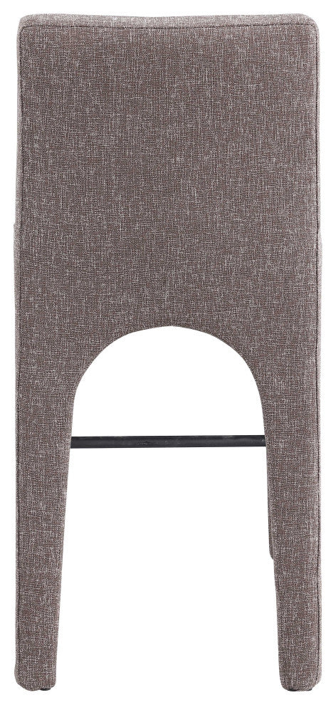 Gramercy Linen Textured Fabric Stool, Brown