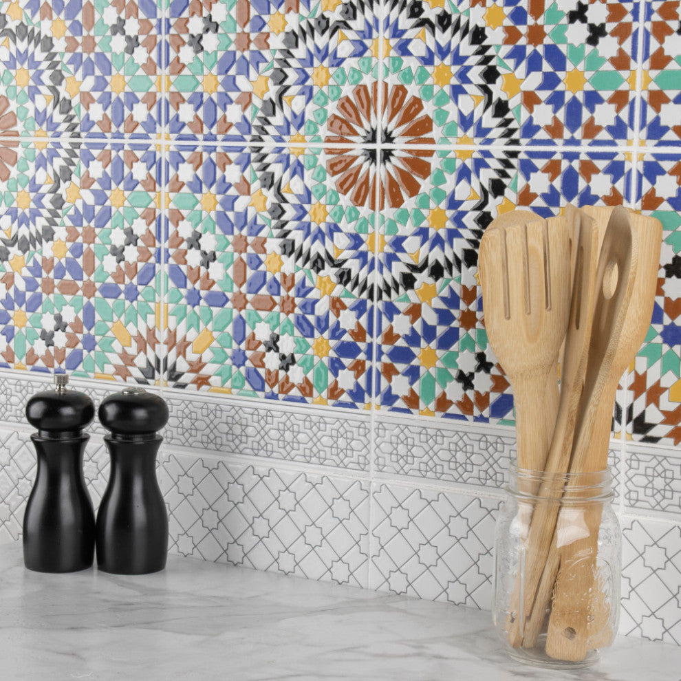 Sevillano Giralda White Ceramic Wall Tile