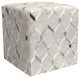 Pasargad Home Cowhide Square Pouf, 18"x18"x18"