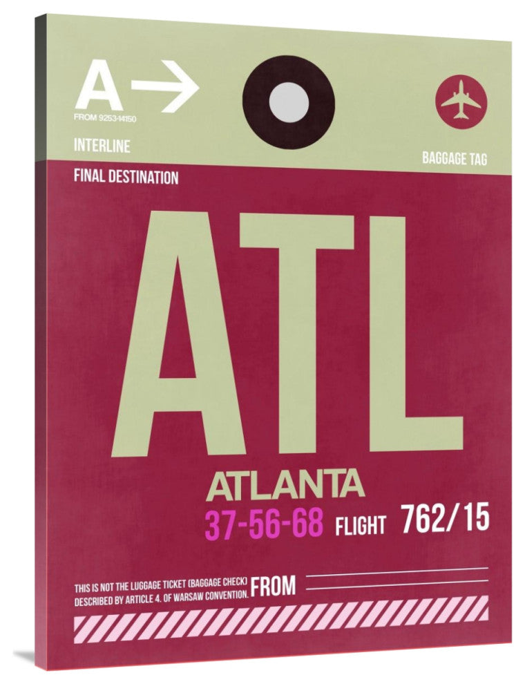 "ATL Atlanta Luggage Tag 2" Fine Art Print