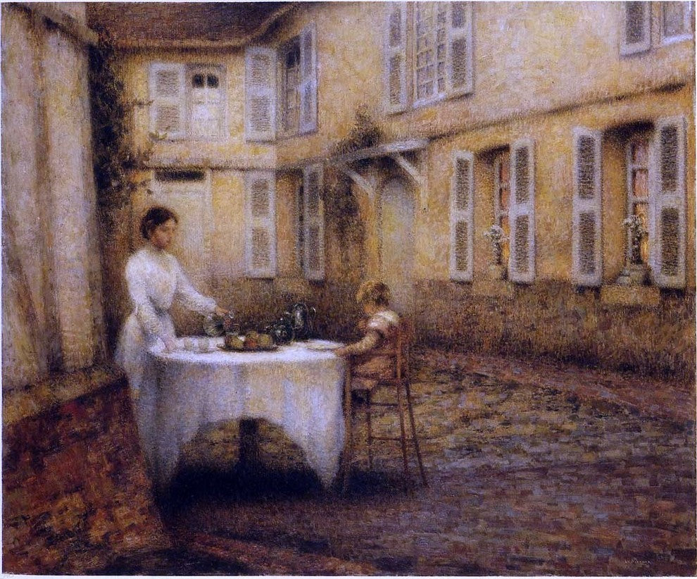 Henri Le Sidaner Dinner in the Garden - 20" x 25" Premium Canvas Print