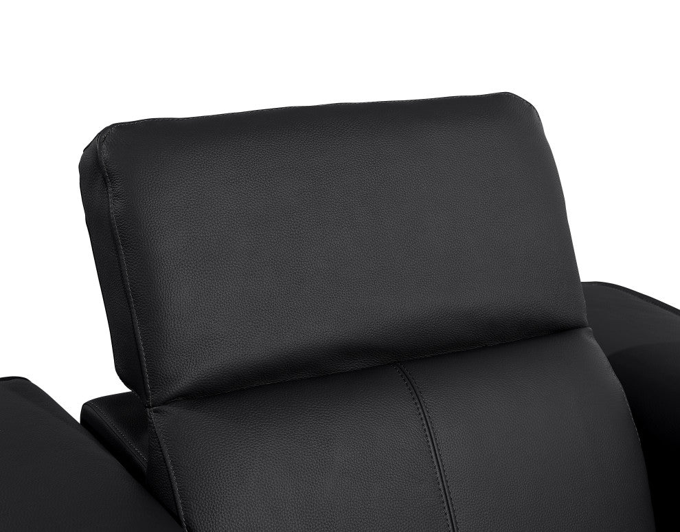 Niccolo Italian Leather 8-Piece U-Shaped 4 Power Reclining Sectional, Black