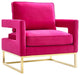 Avery Pink Velvet Chair With Polished Gold Base