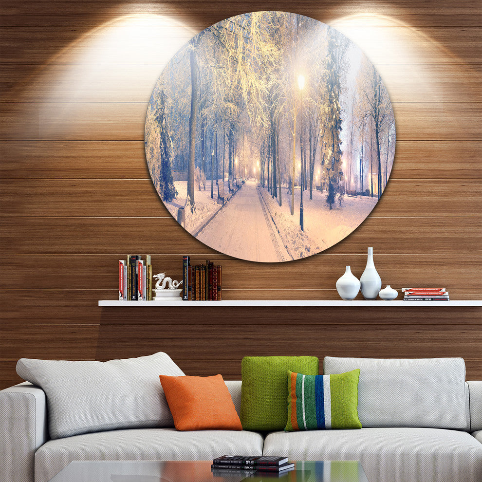 Light-Up Mariinsky Garden View, Landscape Photo Disc Metal Artwork, 38"