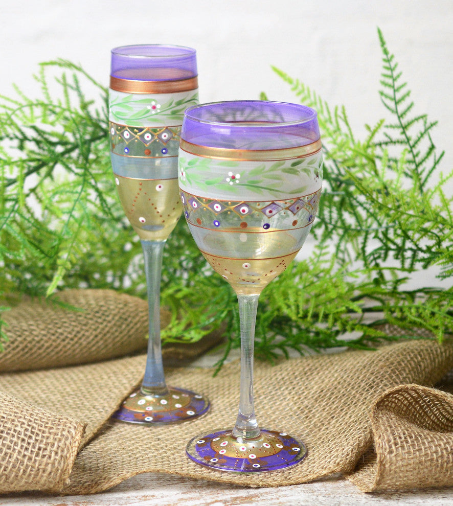 Mosaic Garland Wine Glasses, Set of 2