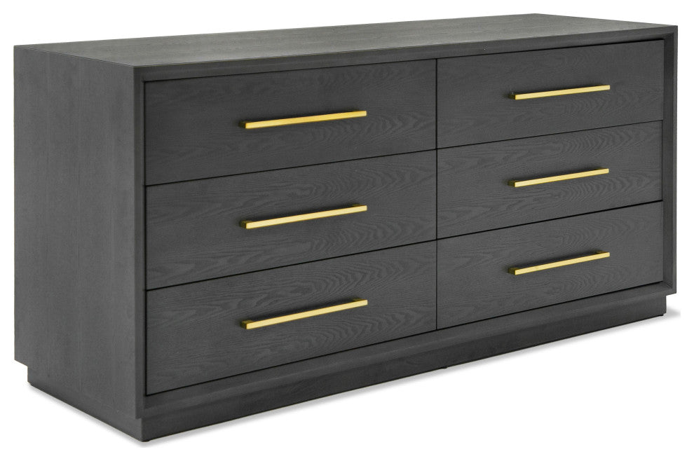 Modrest Manhattan Contemporary Gray and Gold Dresser