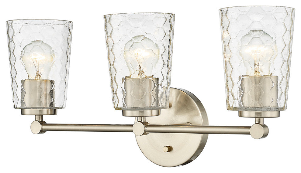 Ashli 3 Light 20" Modern Gold Bathroom Vanity Light
