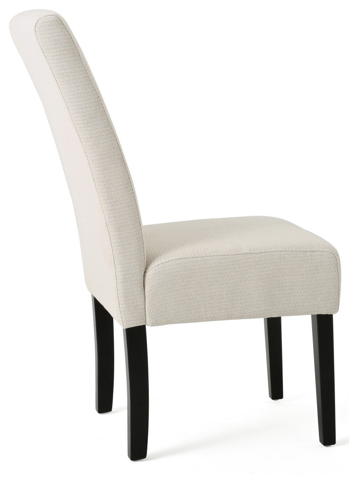 GDF Studio Araducan Beige Fabric Dining Chairs, Set of 2