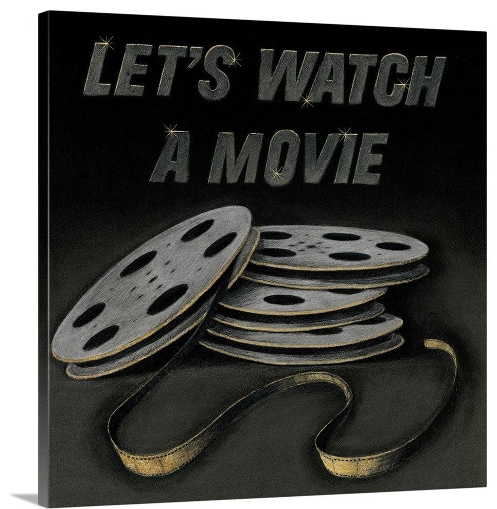 "Lets Watch a Movie" Wrapped Canvas Art Print, 30"x30"x1.5"