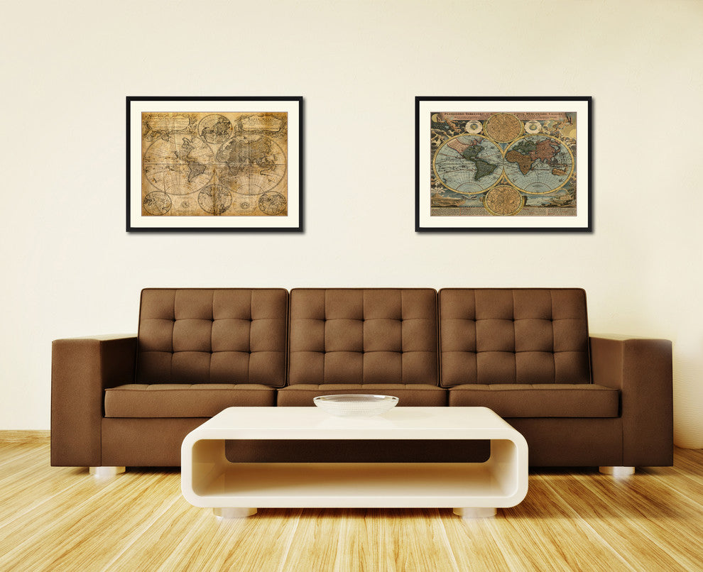 World Vintage Antique Map Wall Art, 16"x21"
