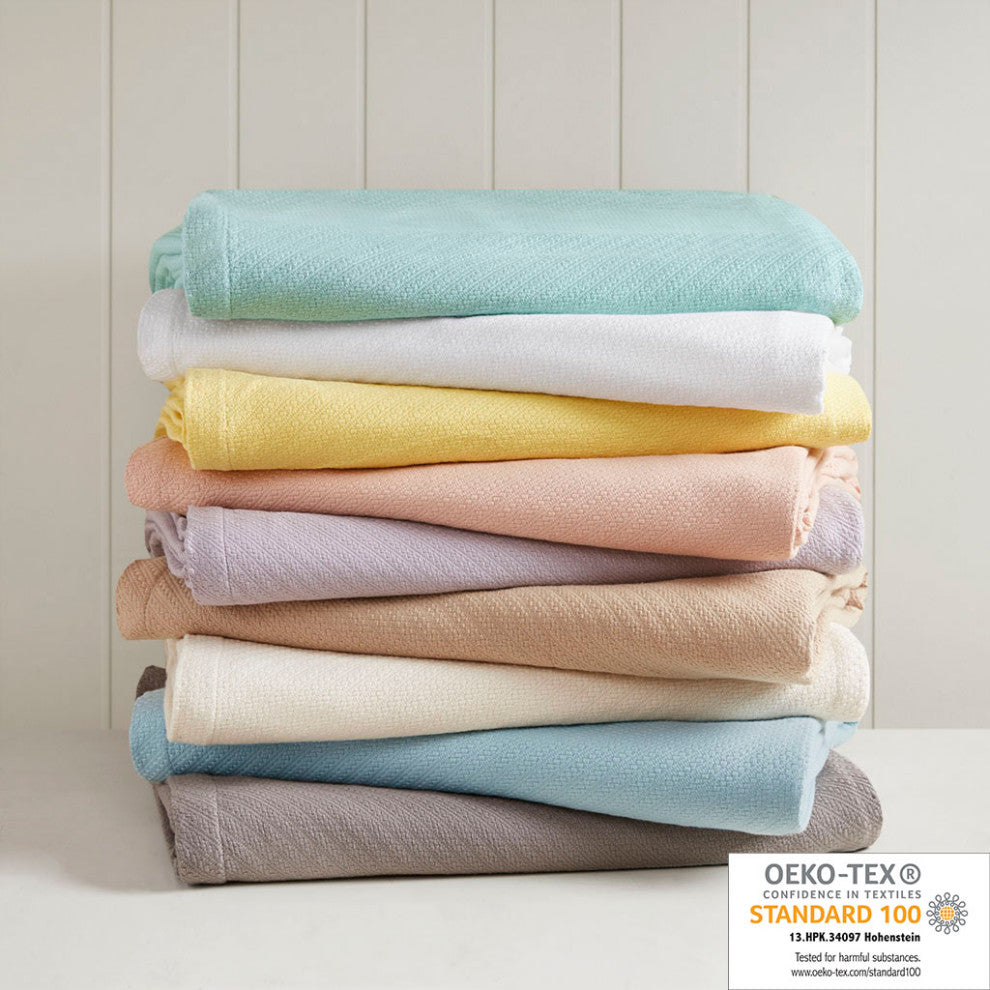 Madison Park Liquid Cotton Blanket, Yellow