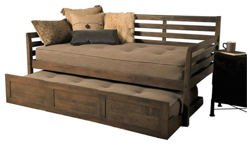 Kodiak Furniture Twin Size Daybed in Wood in Brown - Easy Assembly