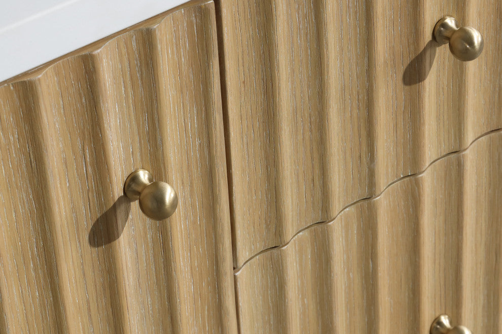 La Jolla Bathroom Vanity, Washed Oak, 42", Single Sink, Freestanding