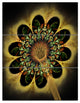 "Dark Yellow Flower Rounded Petals" Metal Wall Art, 3 Panels, 28"x36"