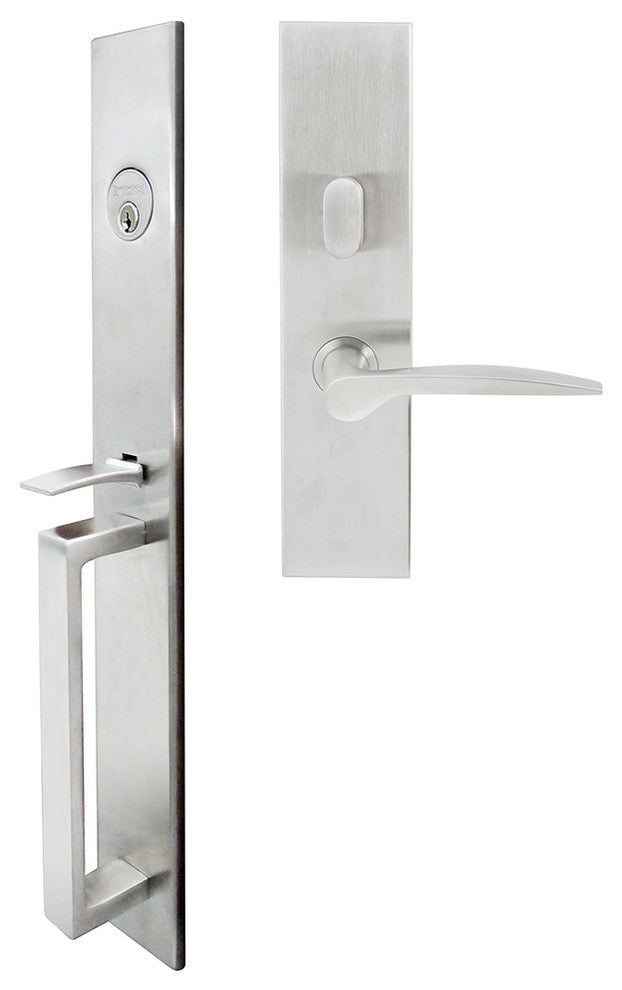 Toronto Lever, Mortise Entry Handleset, Left Hand, Satin Stainless Steel