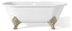 Cheviot Products Carlton Cast Iron Bathtub With Faucet Holes, Polished Nickel