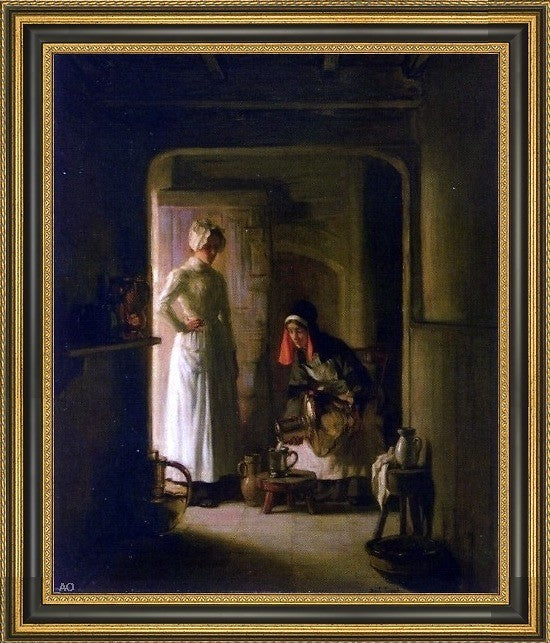 Joseph Bail the Milkmaid Framed Premium Canvas Print, 20"x25"