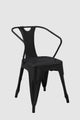 Midcentury Style Dining Chairs, Set of 4, Black