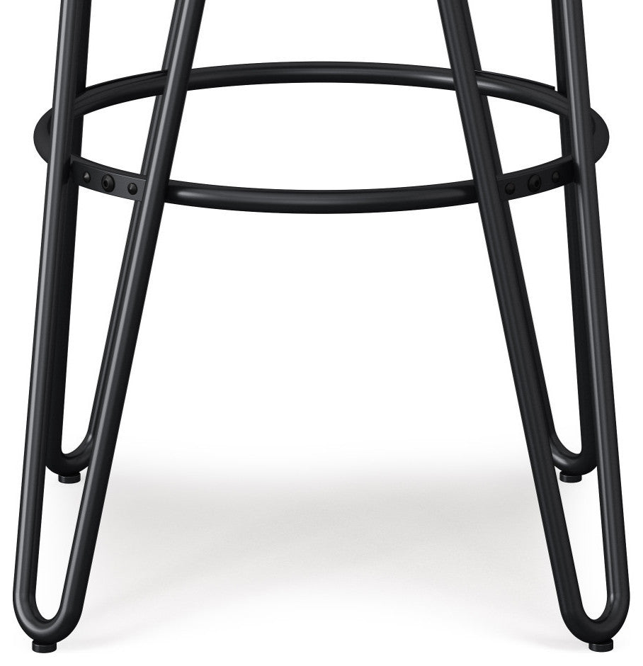Simeon 30 inch Metal Bar Stool with Wood Seat