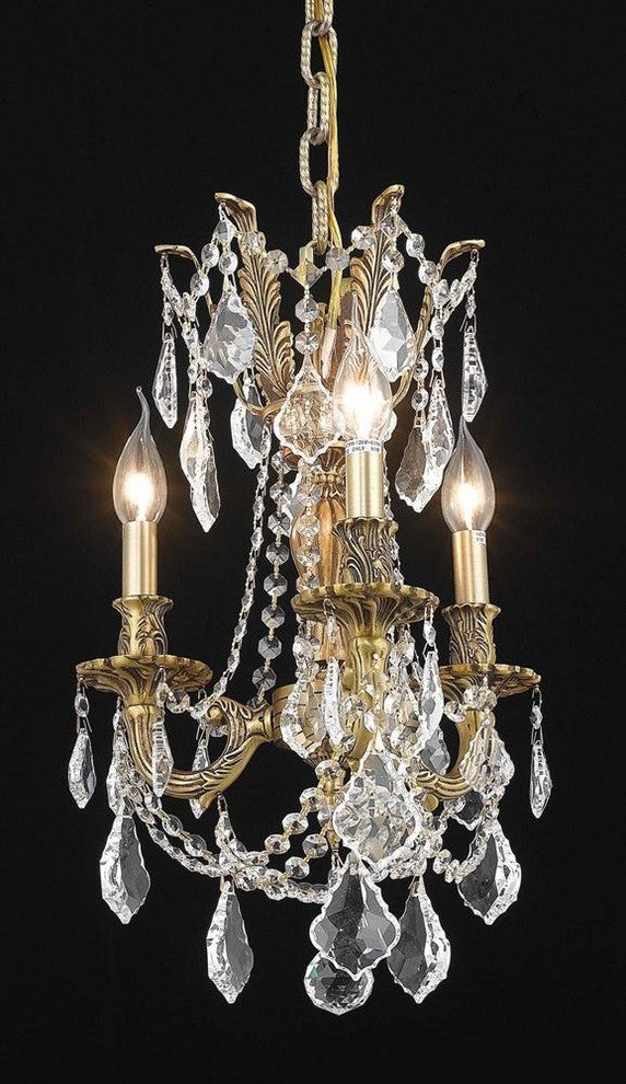 Elegant Rosalia Pendant, French Gold Finish With Royal Cut Crystal