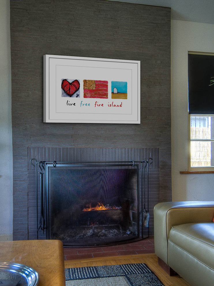 "Live Free Fire Island" Painting Print in Frame by Tori Campisi