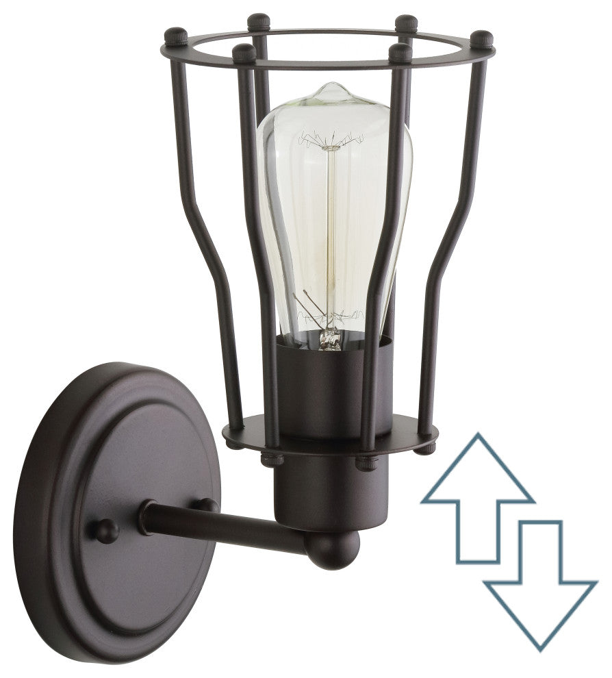 Evelyn Metal Vanity Light, Oil Rubbed Bronze, 1-Light