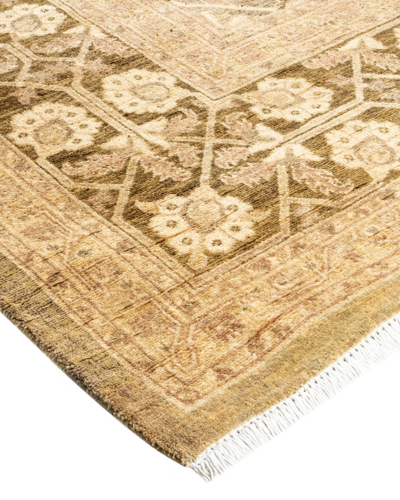 Eclectic, One-of-a-Kind Hand-Knotted Area Rug Ivory, 8' 8" x 9' 1"