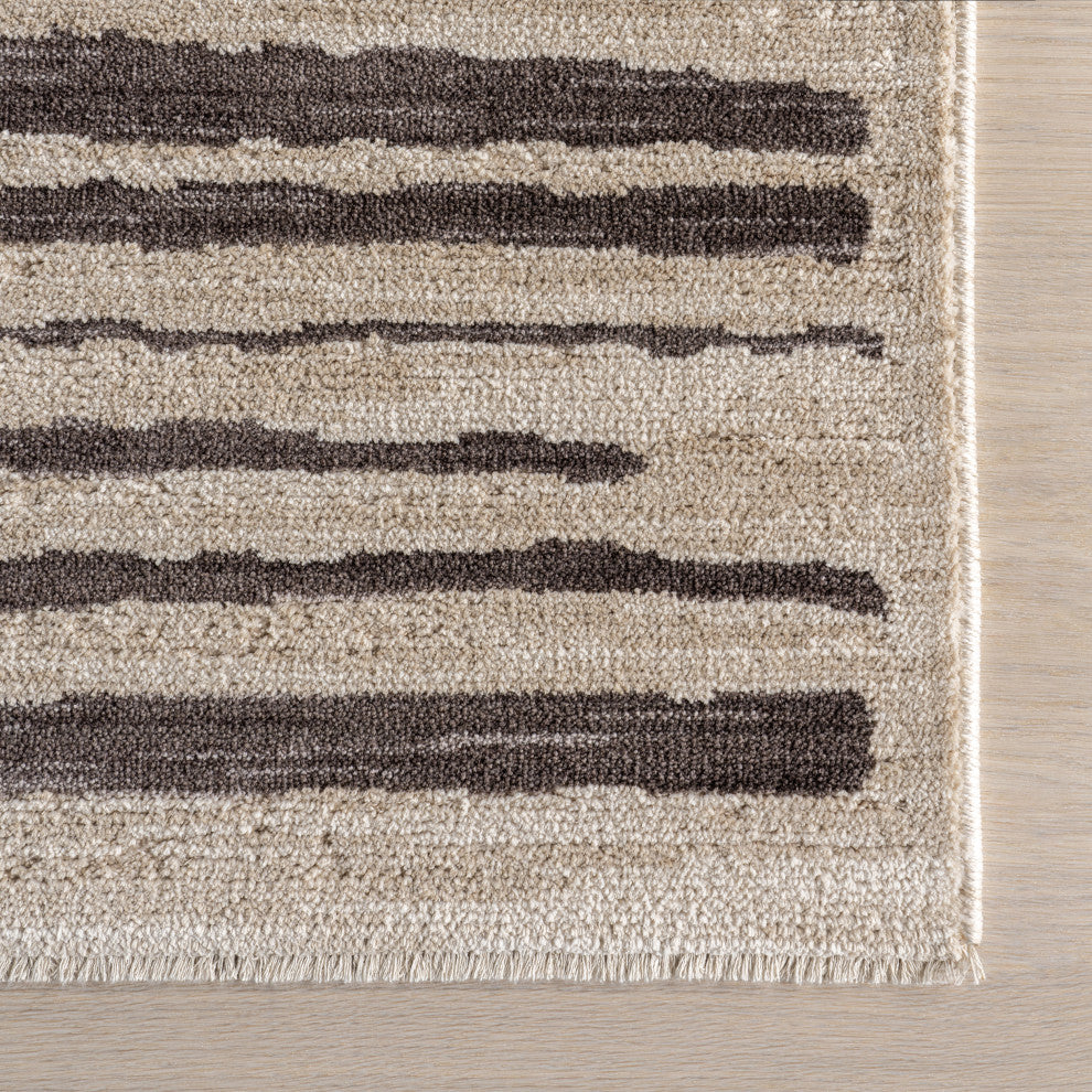 Eufemia Contemporary Abstract Area Rug, Beige 4'x6'