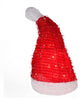 12.75" Lighted Iced Tinsel Santa Hat Christmas Tree Topper, Clear Lights
