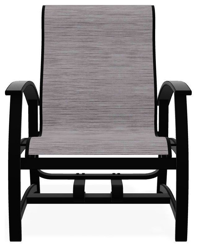 Belle Isle Sling Outdoor Hidden Motion Lounge Chair, Fossil/Black
