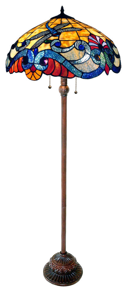 Chloe-Lighting 2-Light Dragonfly Floor Lamp