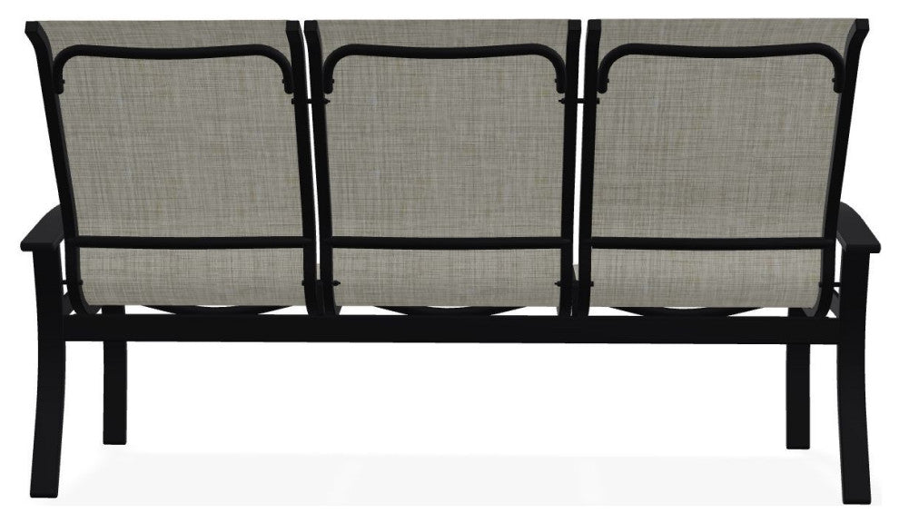 Belle Isle Sling 3-Seat Outdoor Sofa, Ella/Black