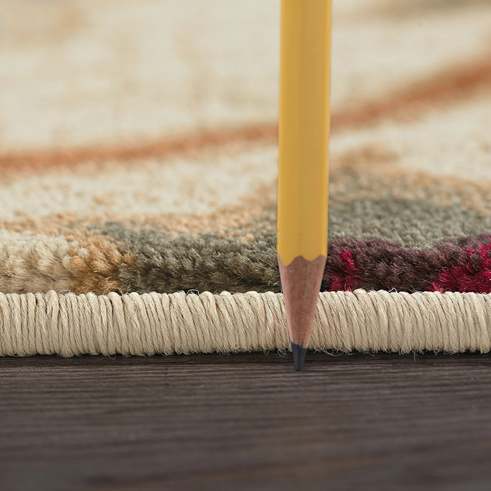 Fairfield Transitional Floral Beige Rectangle Area Rug, 8' x 10'