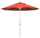 9' Matted White Push-Button Tilt Crank Aluminum Umbrella, Sunset Olefin