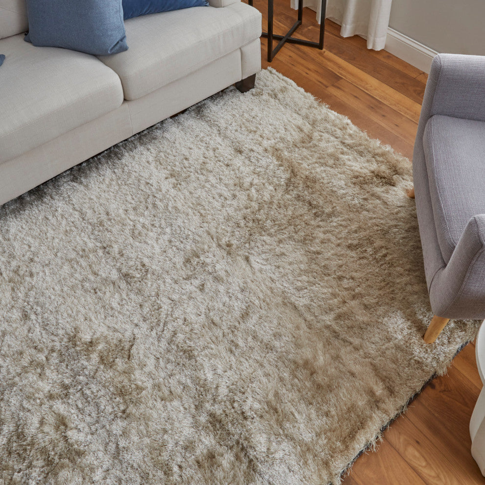 Weave & Wander Armada Plush Shag Rug, Cream, 3'6"x5'6"