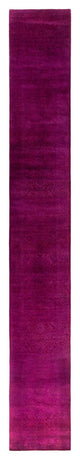 Overdyed One-of-a-Kind Hand-Knotted Area Rug Purple, 2' 7" x 19' 3"
